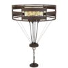 Frot 24 Inch Chandelier w Light Bulbs, Suspended Cable Design, Rust