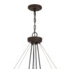 Frot 24 Inch Chandelier w Light Bulbs, Suspended Cable Design, Rust