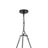 Stomy 23 Inch Chandelier, Brown Wood Wheel Design, Black Metal Chain