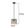 Acia 8 Inch Pendant Light, Rustic Brown Organza Shade, Wood, Metal