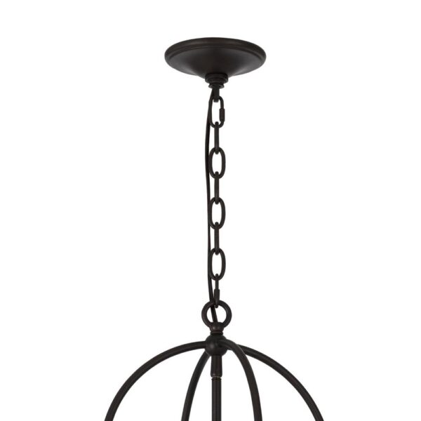 Acia 12 Inch Chandelier, Distressed Brown Organza Shade, Wood, Metal