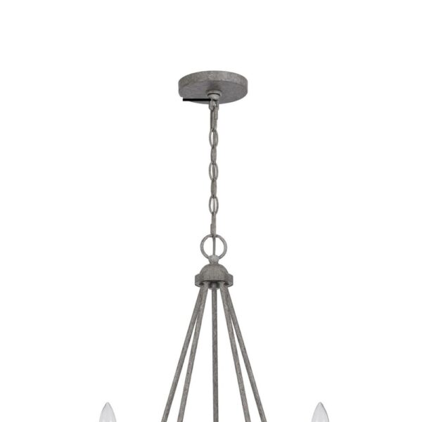 Lony 26 Inch Chandelier with White Beaded Candelabra Design, Metal