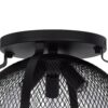 Monty 16 Inch Semi Flush Ceiling Mount Light Fixture, Black Mesh Shade