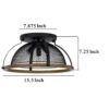 Monty 16 Inch Semi Flush Ceiling Mount Light Fixture, Black Mesh Shade