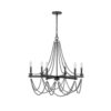 Tura 30 Inch Chandelier, Classic Chrome Beaded Candelabra Design