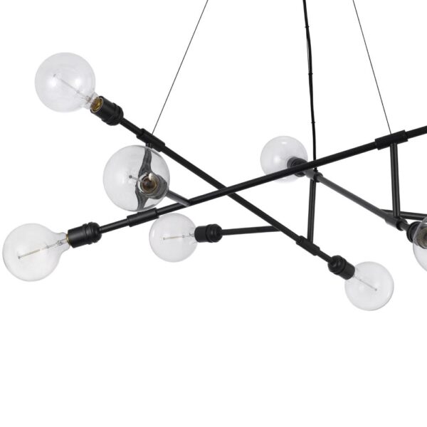 Sena 36 Inch Chandelier, Sputnik Style w Canopy, Charcoal Gray Metal