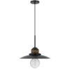 Oly 16 Inch Pendant Light w Burlap Rope Design, Dark Gray