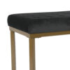 Metal Framed Ottoman with Button Tufted Velvet Upholstered Seat, Black and Gold