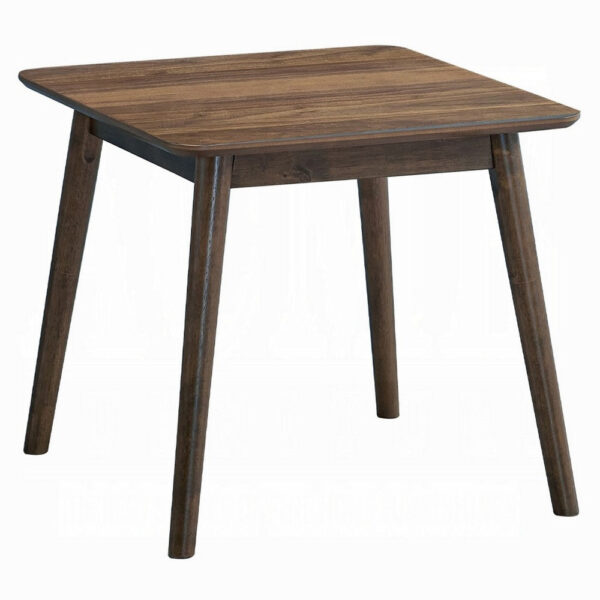 Fexy Side End Table, 24 Inch Square Top with Angled Legs, Walnut Brown