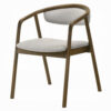 Lina Dining Side Chair, Gray Chenille Seat and Back, Walnut Brown Wood