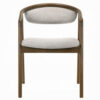 Lina Dining Side Chair, Gray Chenille Seat and Back, Walnut Brown Wood