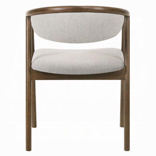 Lina Dining Side Chair, Gray Chenille Seat and Back, Walnut Brown Wood