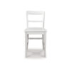 Gela Counter Stool Chair Set of 2, Stylized Ladder Back, Plank Seat, White