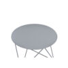 Accent Table with Open Geometric Base and Round Top, Gray