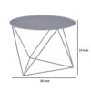 Accent Table with Open Geometric Base and Round Top, Gray