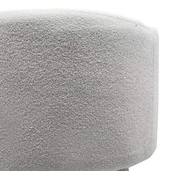 Ginni Footstool Ottoman Set of 2, White Polyester, Soft Seat, Wood Legs