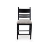 Gela Counter Height Chair Set of 2, Beige Seat, Black Ladderback