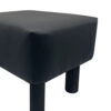 Ginni Footstool Ottoman Set of 2, Black Faux Leather, Soft Seat, Wood Legs