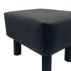 Ginni Footstool Ottoman Set of 2, Black Faux Leather, Soft Seat, Wood Legs