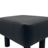 Ginni Footstool Ottoman Set of 2, Black Faux Leather, Soft Seat, Wood Legs