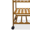 Harry Kitchen Bar Cart, 1 Drawer, 3 Shelves, Brown Bamboo, Rolling Wheels