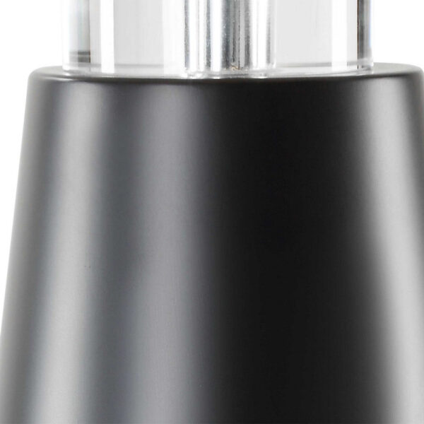 Gek Table Lamp, Off White Linen Shade, Black Tapered Base, 28 Inch