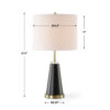 Gek Table Lamp, Off White Linen Shade, Black Tapered Base, 28 Inch