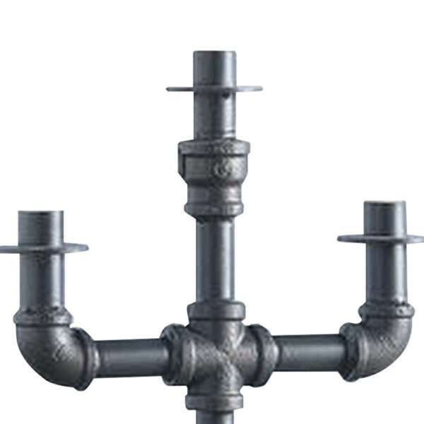 Candleholder with Metal Water Pipe Body, Black