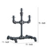 Candleholder with Metal Water Pipe Body, Black
