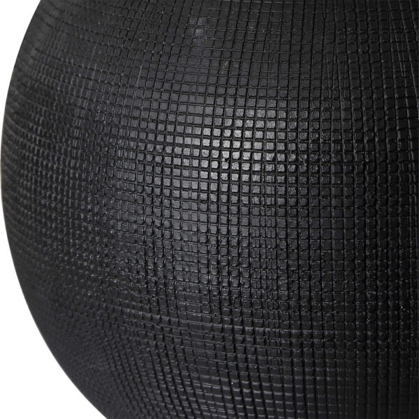 Table Lamp, White Linen Shade, 23 Inch Black and White Ceramic Accent