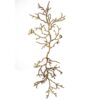 Branch Shape Aluminum Wall Decor with Gold Accented Four Birds, Silver