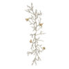 Branch Shape Aluminum Wall Decor with Gold Accented Four Birds, Silver