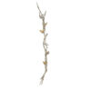 Branch Shape Aluminum Wall Decor with Gold Accented Four Birds, Silver