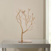 Leafless Branched Iron Tree Accent with Rectangular Base, Gold