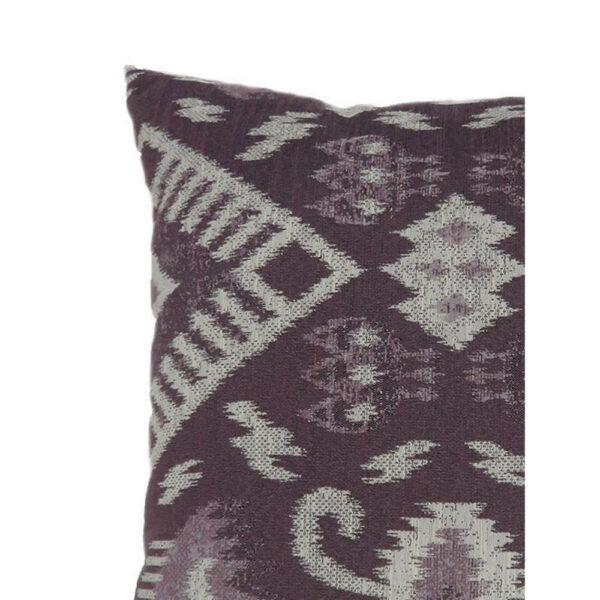 Contemporary Style Set of 2 Throw Pillows, Purple, White