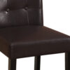 Wooden height chair With Button Tufted Back Set Of 2 Brown