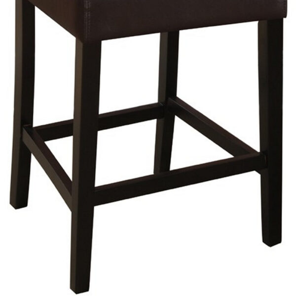 Wooden height chair With Button Tufted Back Set Of 2 Brown