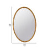 33 Inch Modern Accent Wall Mirror, Mountable Oval Wood Frame in Brown