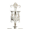 16 Inch Wall Mount Candle Holder, Ornately Scrolled White Metal Finish