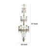 16 Inch Wall Mount Candle Holder, Ornately Scrolled White Metal Finish
