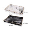 19, 18 Inch Set of 2 Modern Decorative Trays with Rims, Black and White