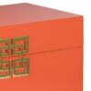 Neo 14, 11 Inch Set of 2 Decorative Boxes, Geometric Metal Accents, Orange