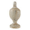 18 Inch Modern Accent Decor, Turned Finial Design, Whitewashed Finish