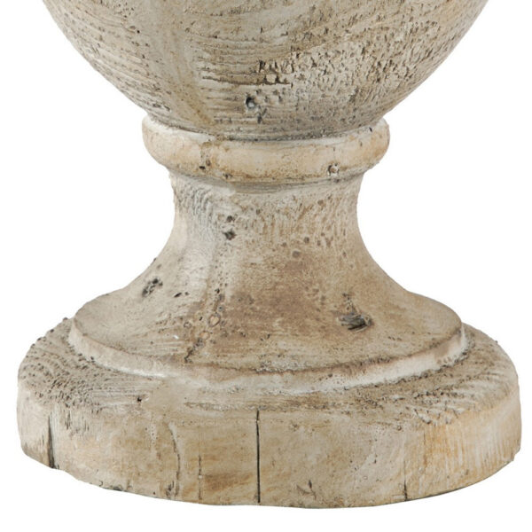 18 Inch Modern Accent Decor, Turned Finial Design, Whitewashed Finish