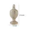 18 Inch Modern Accent Decor, Turned Finial Design, Whitewashed Finish