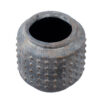 8 Inch Ceramic Planter, Round Curved Bubbled Texture, Weathered Gray Finish
