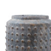 8 Inch Ceramic Planter, Round Curved Bubbled Texture, Weathered Gray Finish