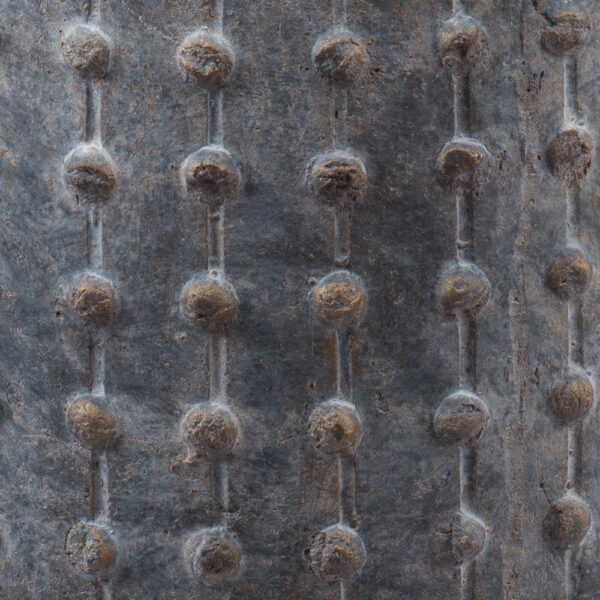 8 Inch Ceramic Planter, Round Curved Bubbled Texture, Weathered Gray Finish