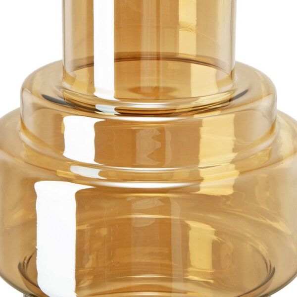 Alma 14 Inch Modern Vase, Geometric Design, Amber Luster Glass Frame