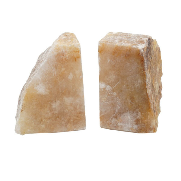 4 Inch Quartz Geode Bookend, Naturally Textured Shape, Brown and Beige
